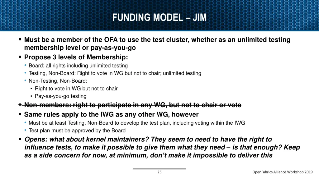 funding model jim