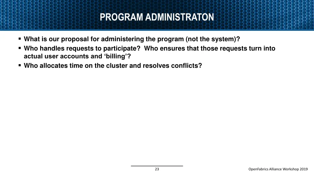 program administraton