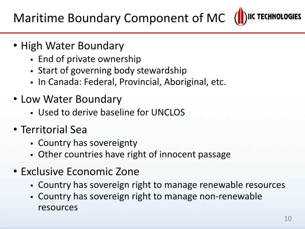 maritime boundary component of mc