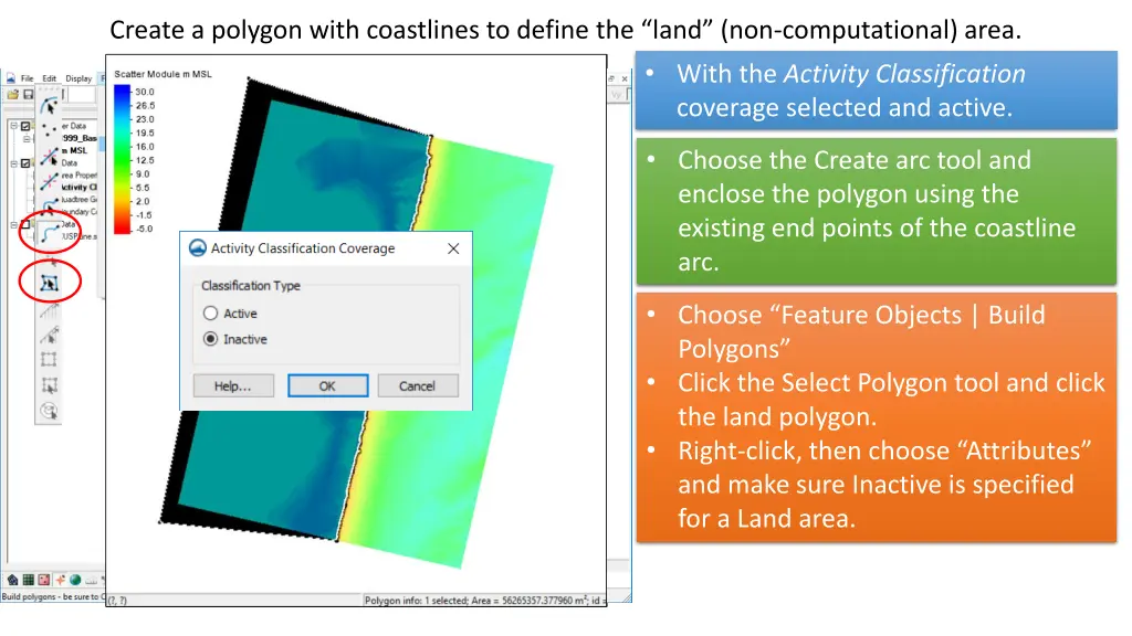 create a polygon with coastlines to define