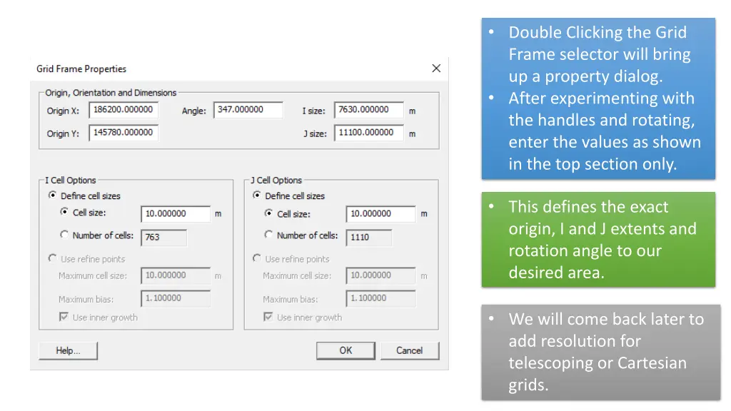 double clicking the grid frame selector will