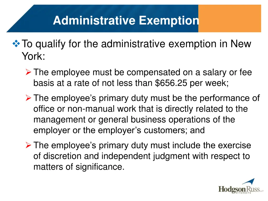 administrative exemption