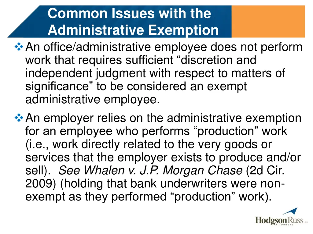 common issues with the administrative exemption