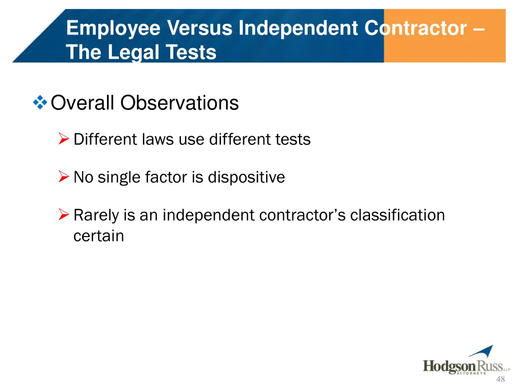 employee versus independent contractor the legal