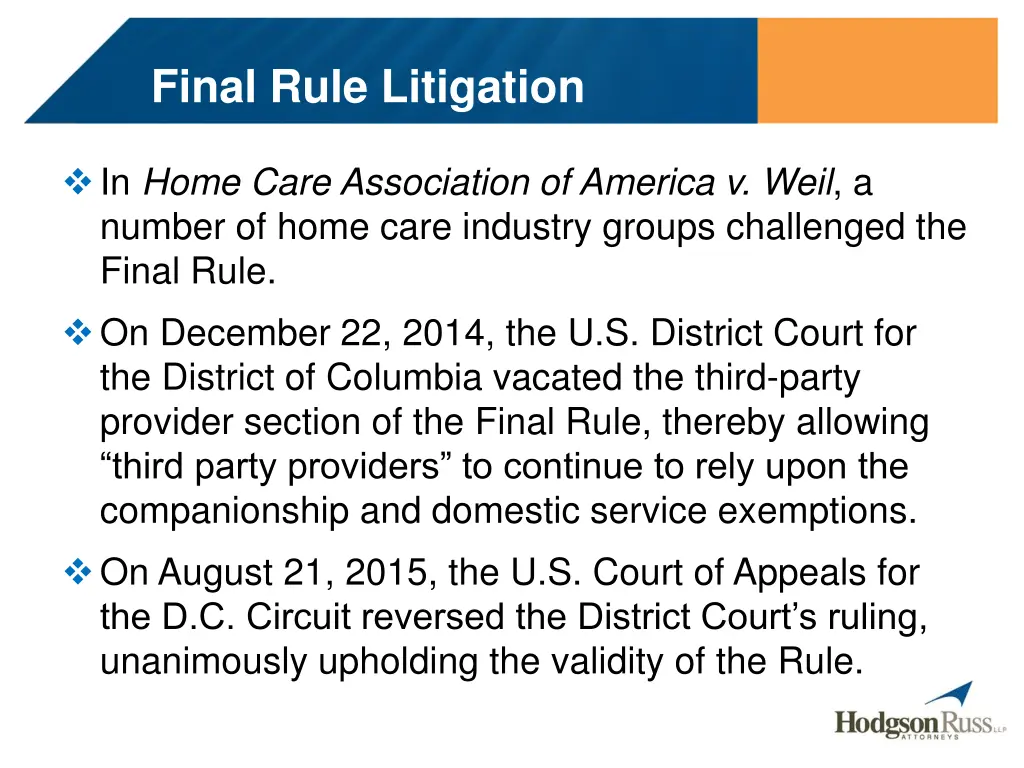 final rule litigation