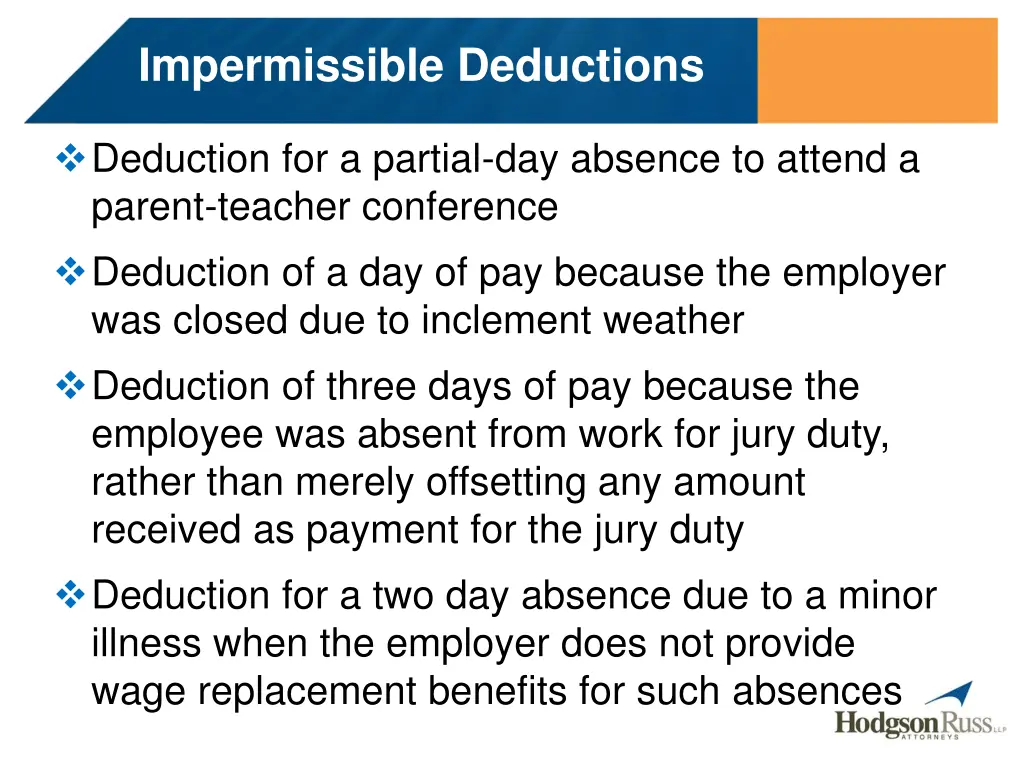 impermissible deductions