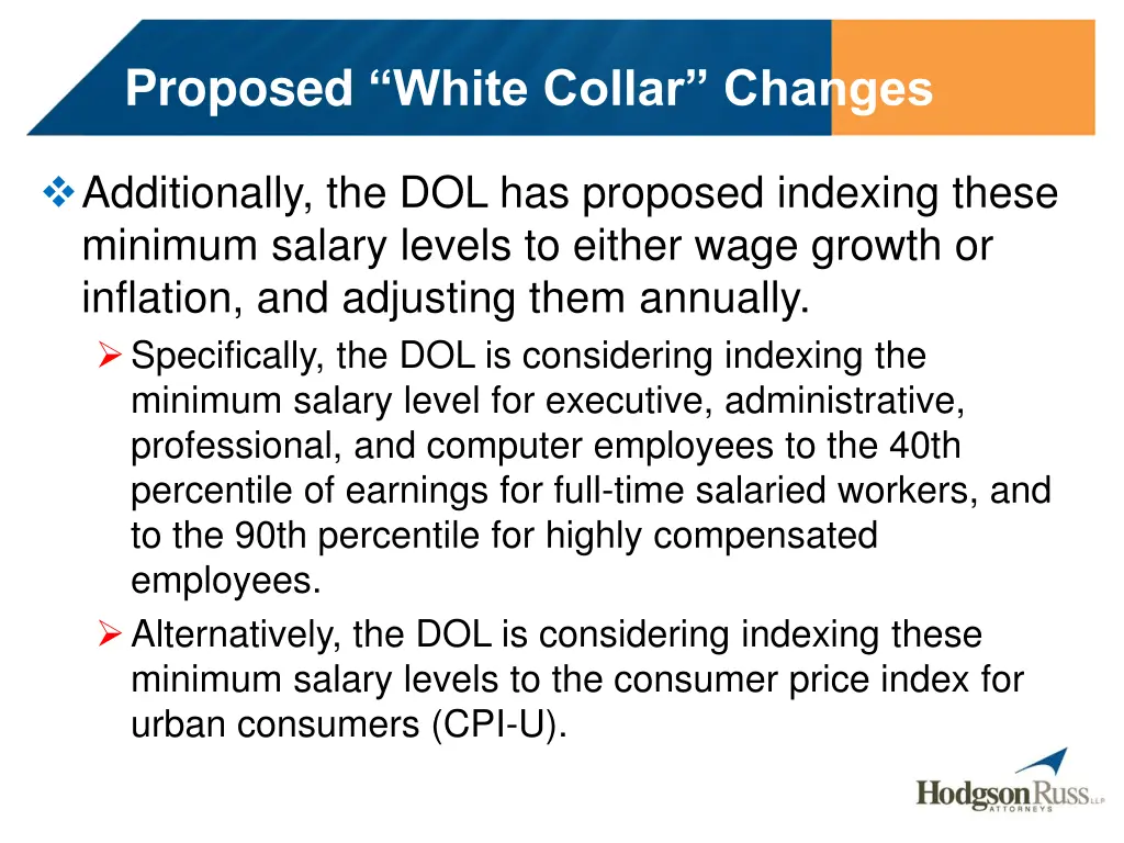 proposed white collar changes