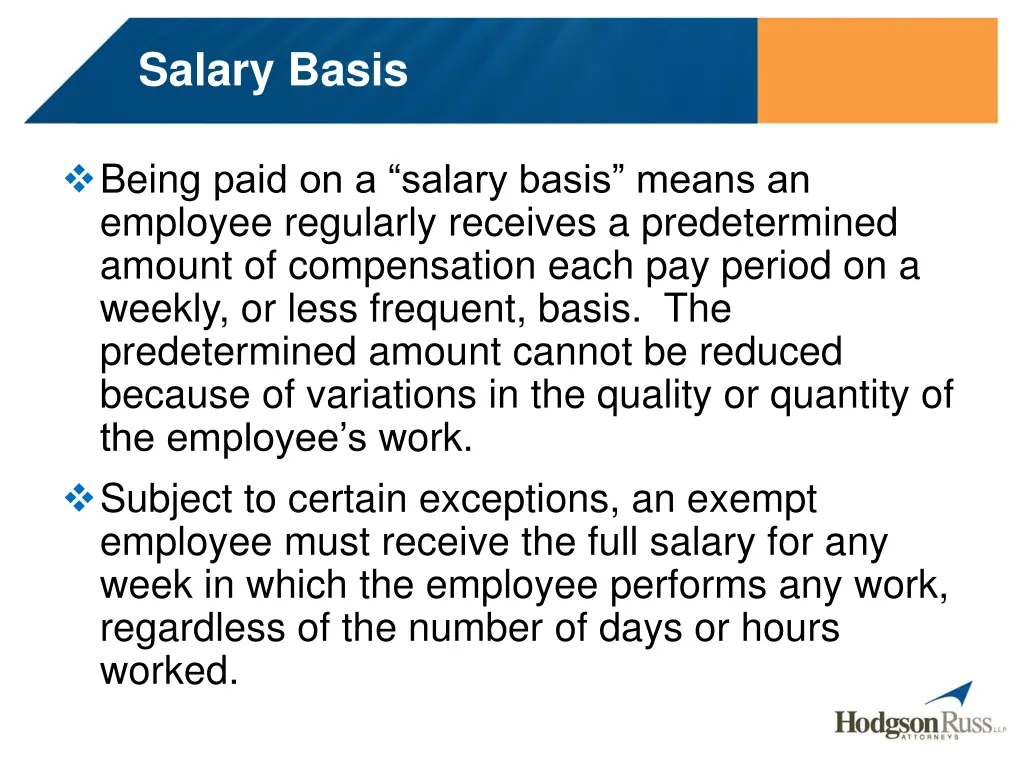 salary basis