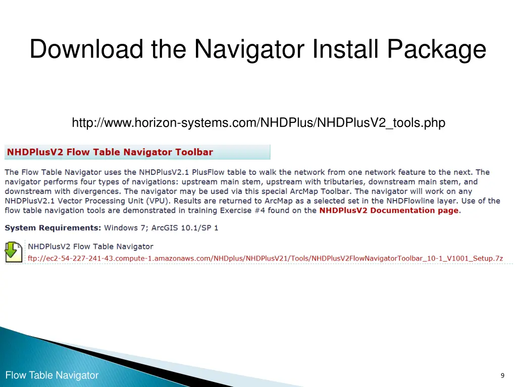 download the navigator install package