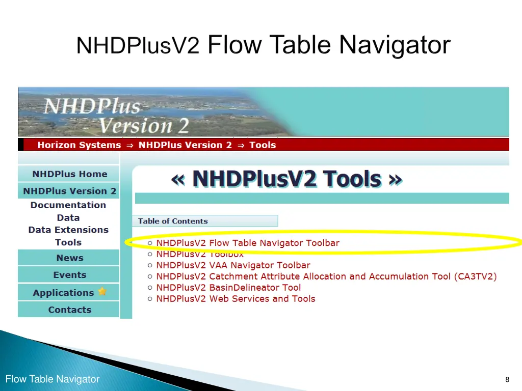 flow table navigator