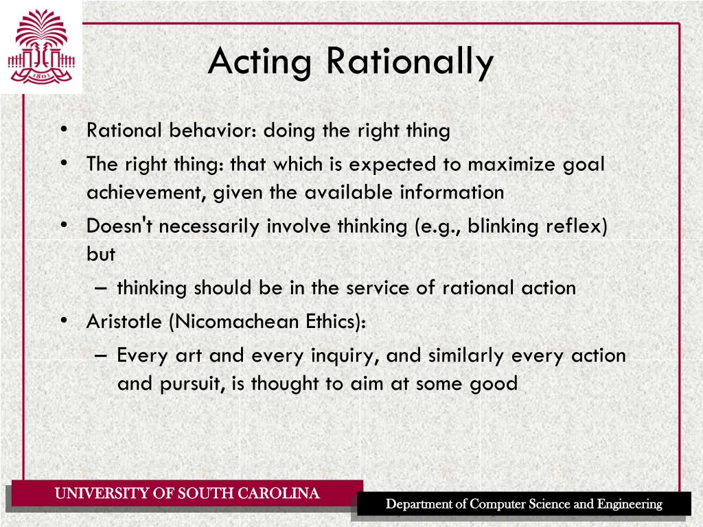 acting rationally