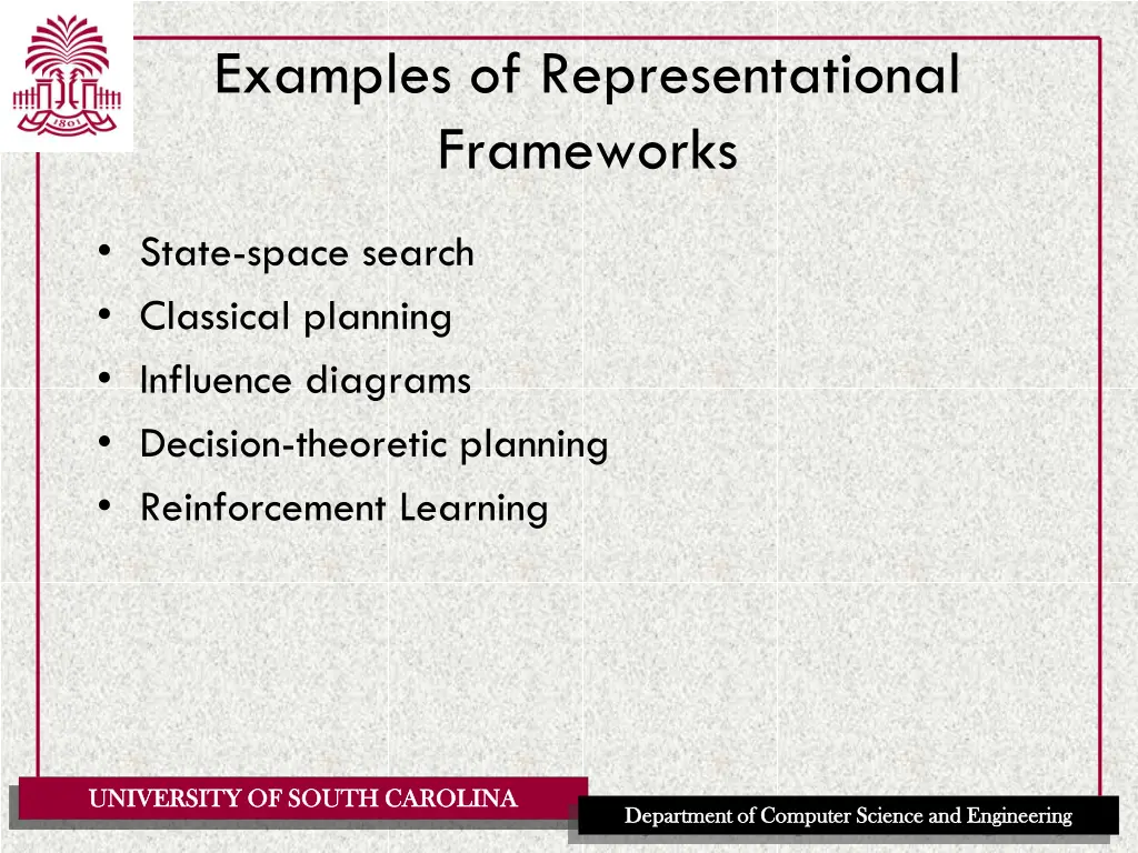 examples of representational frameworks