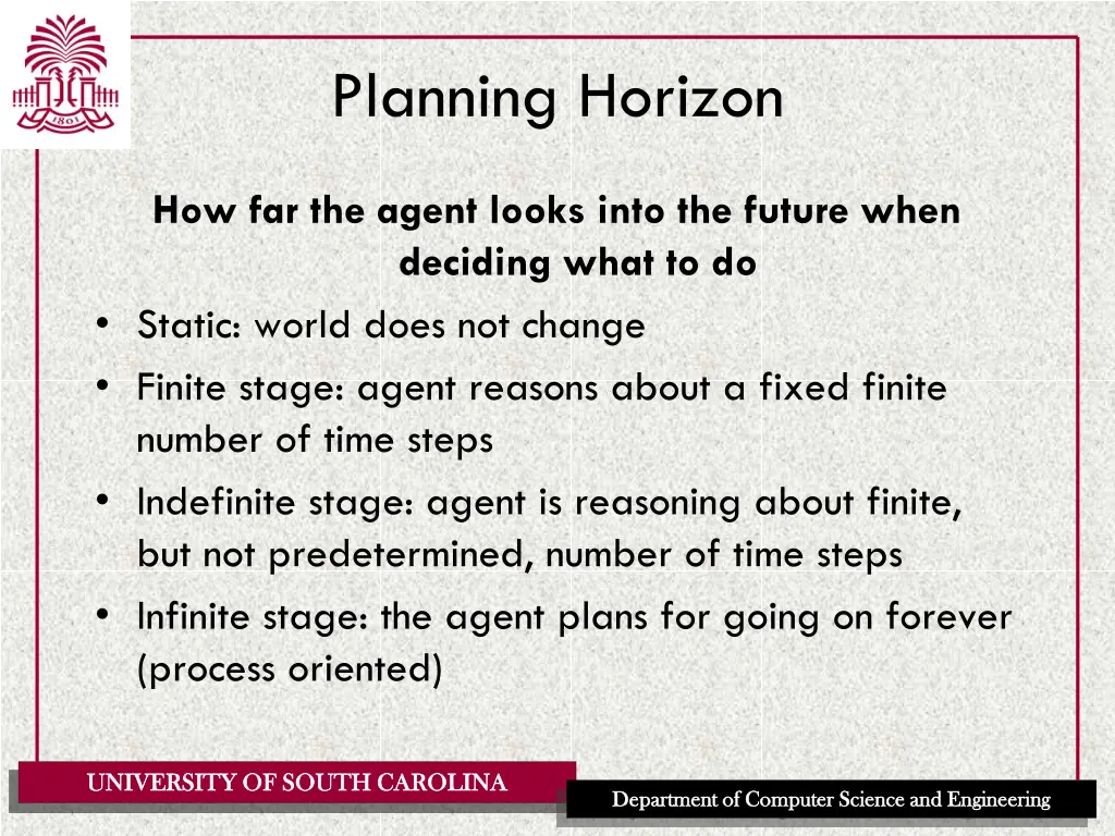 planning horizon