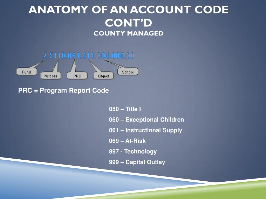 anatomy of an account code cont d county managed 1