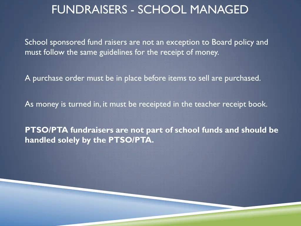 fundraisers school managed