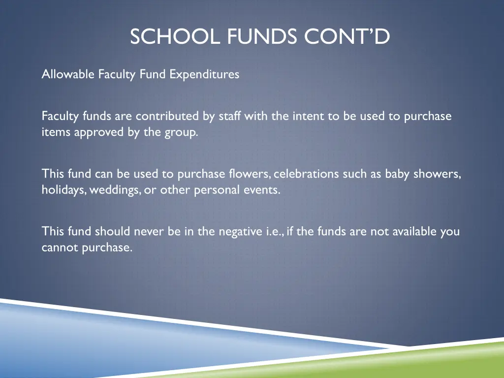 school funds cont d 3