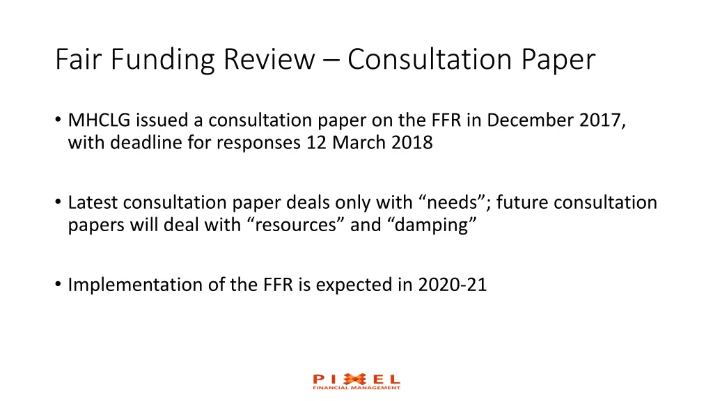 fair funding review consultation paper