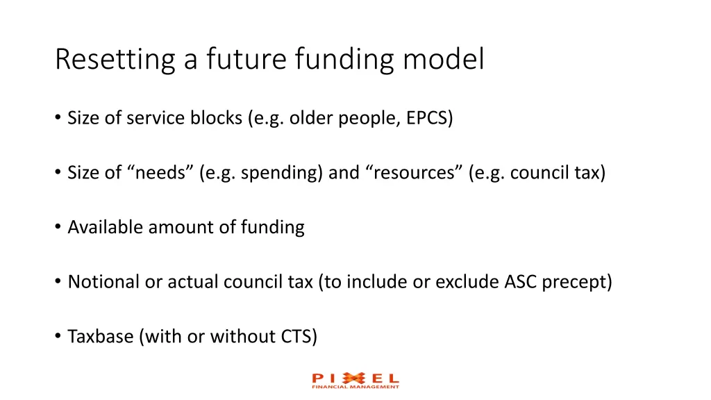 resetting a future funding model