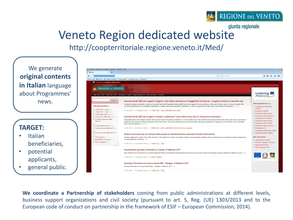 veneto region dedicated website http