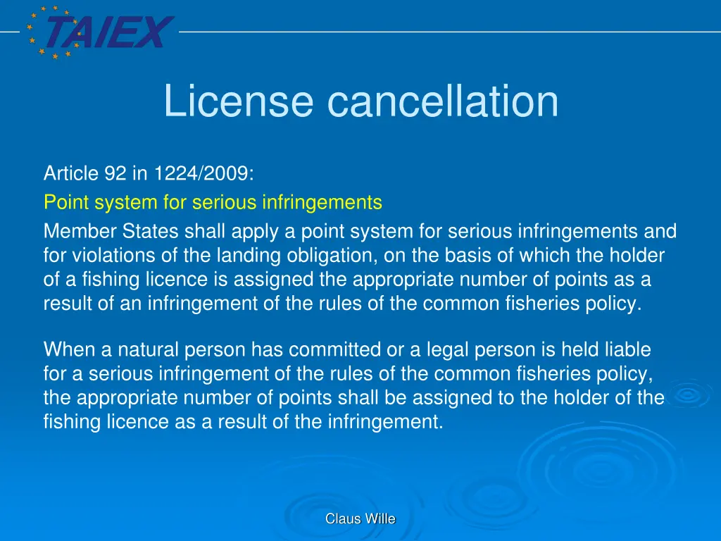 license cancellation