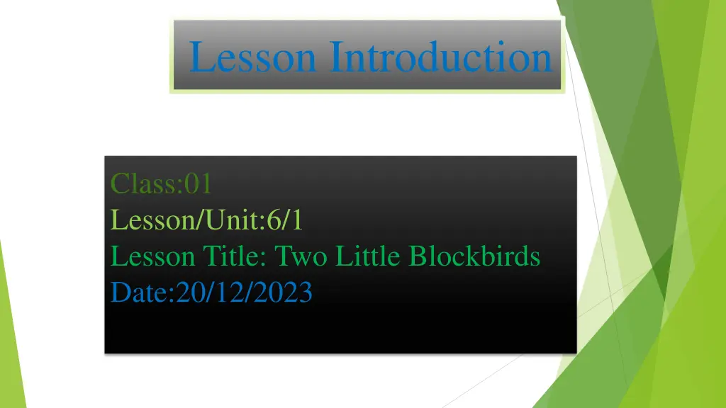 lesson introduction