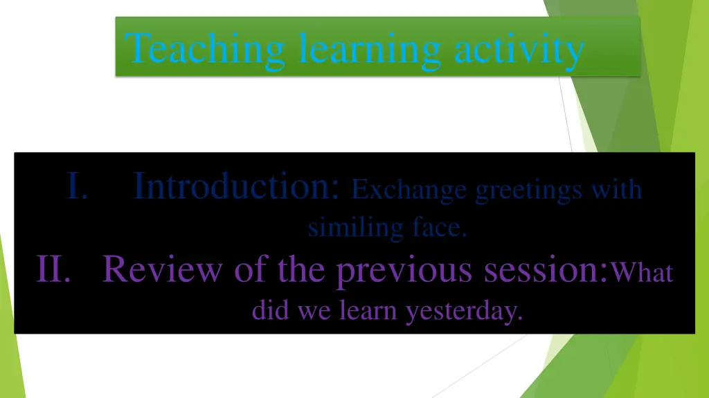 teaching learning activity