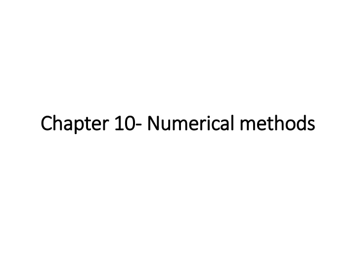 chapter 10 chapter 10 numerical methods numerical