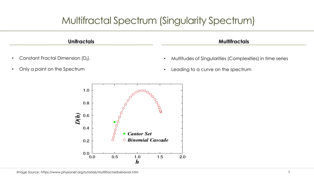 multifractal spectrum singularity spectrum