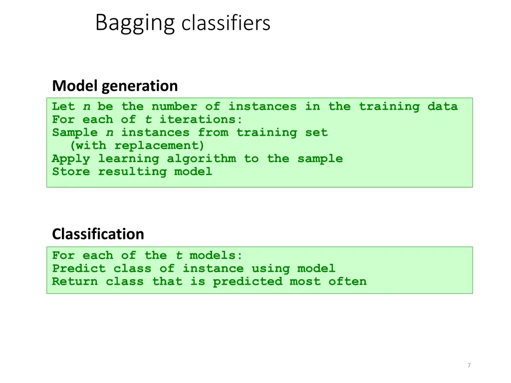 bagging classifiers