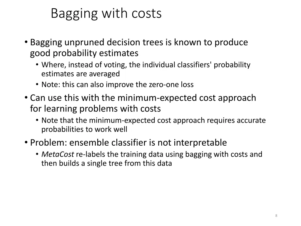 bagging with costs