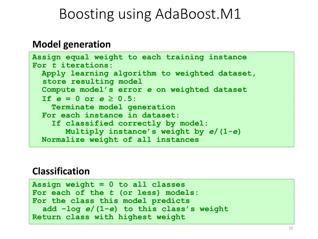 boosting using adaboost m1