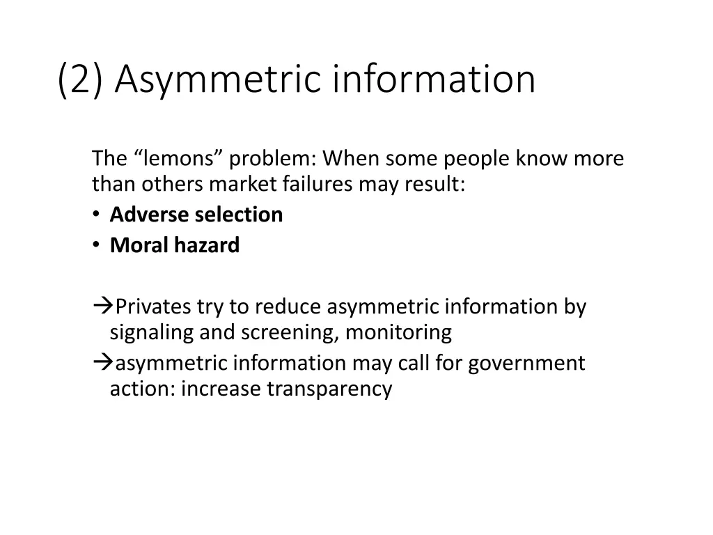 2 asymmetric information