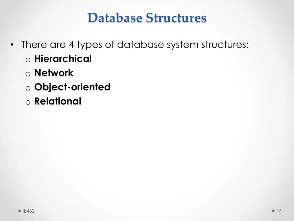 database structures 1