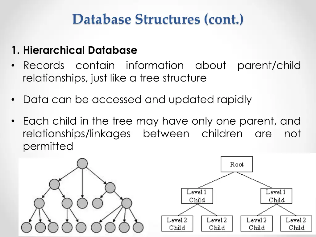 database structures cont