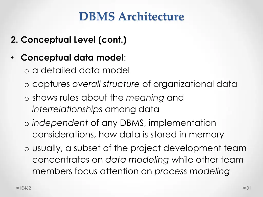 dbms architecture 7