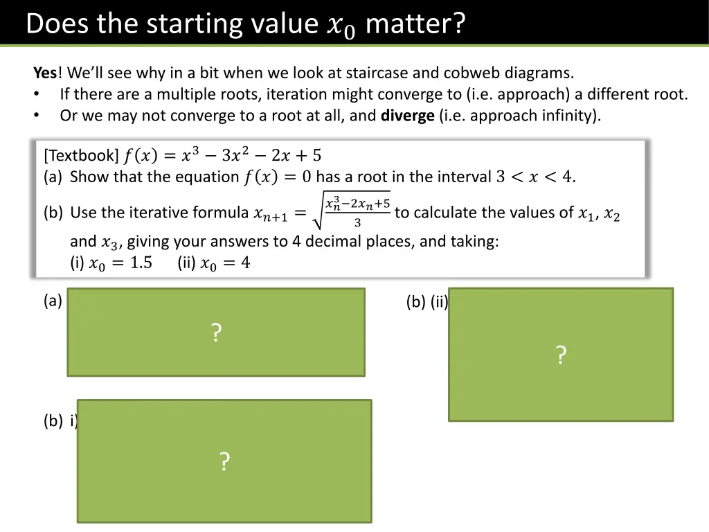 does the starting value 0 matter