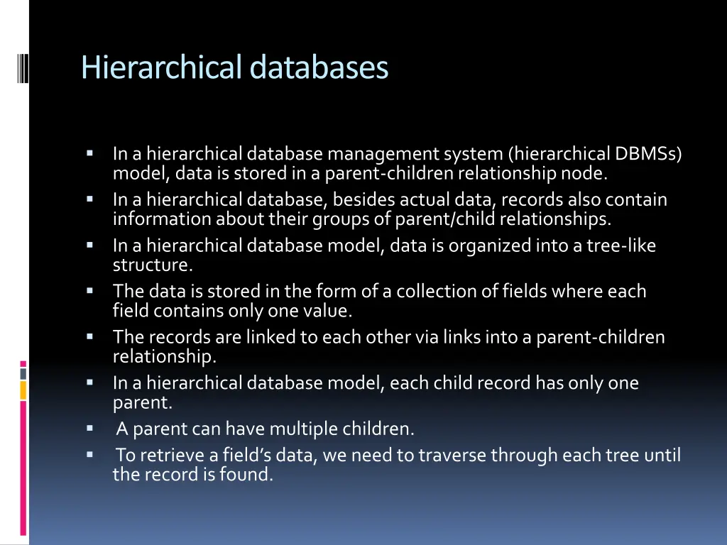 hierarchical databases