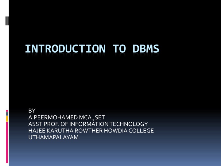 introduction to dbms