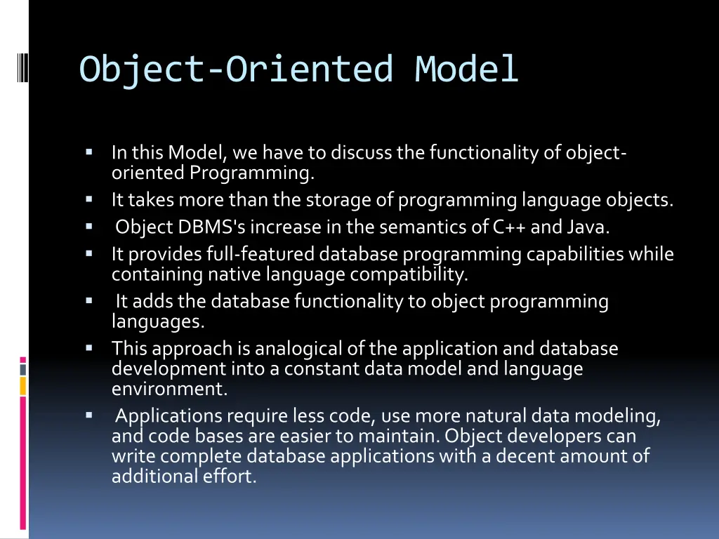 object oriented model