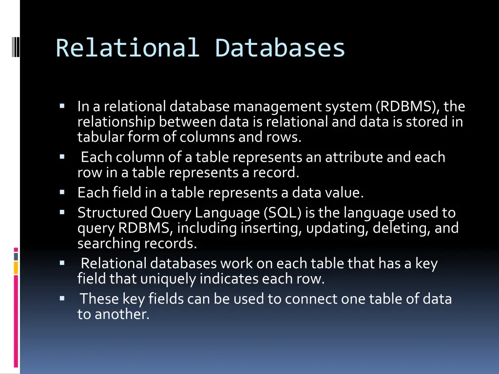 relational databases