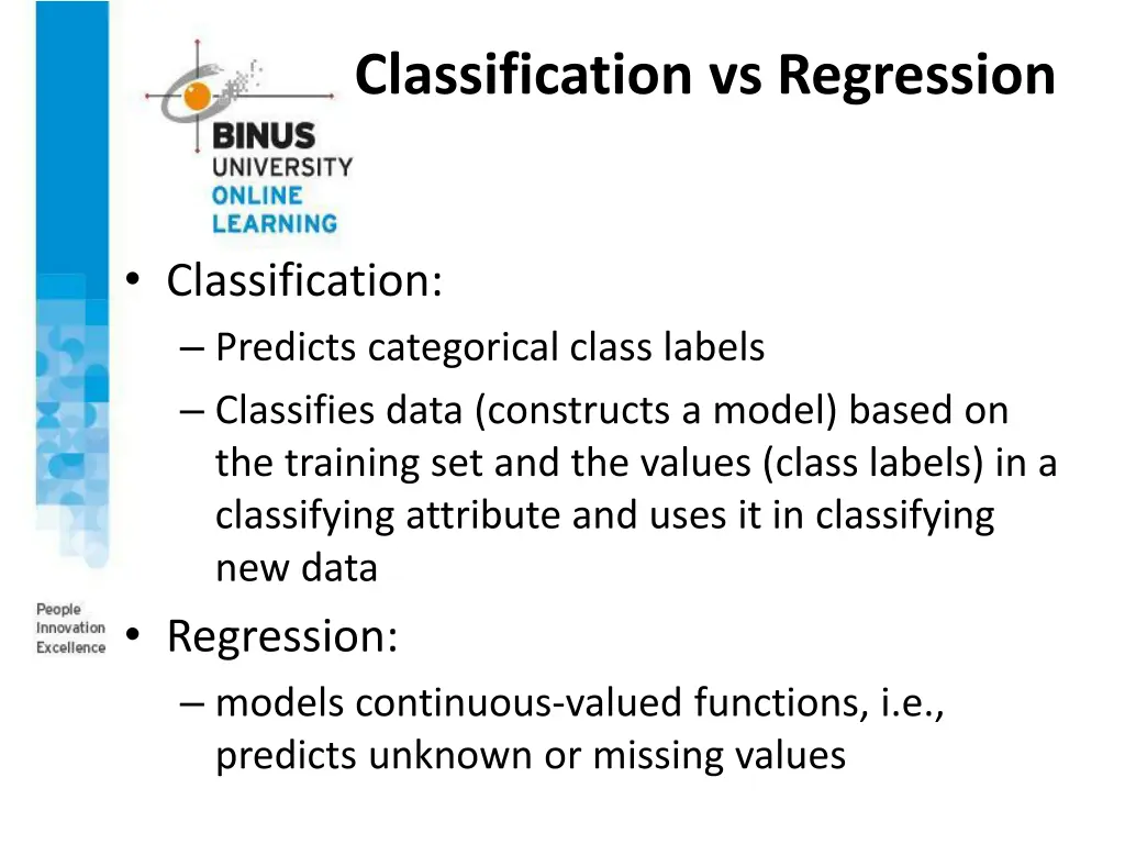 classification vs regression