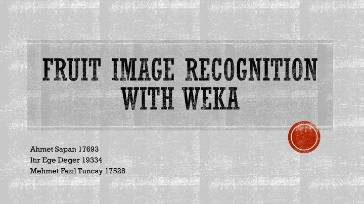 fruit image recognition with weka