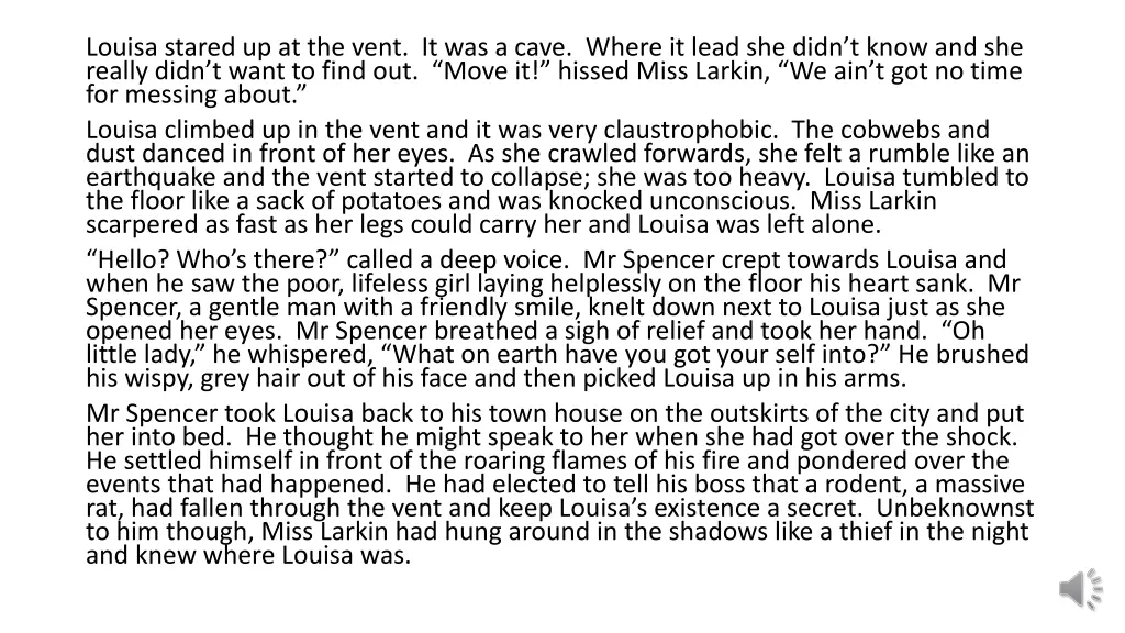 louisa stared up at the vent it was a cave where