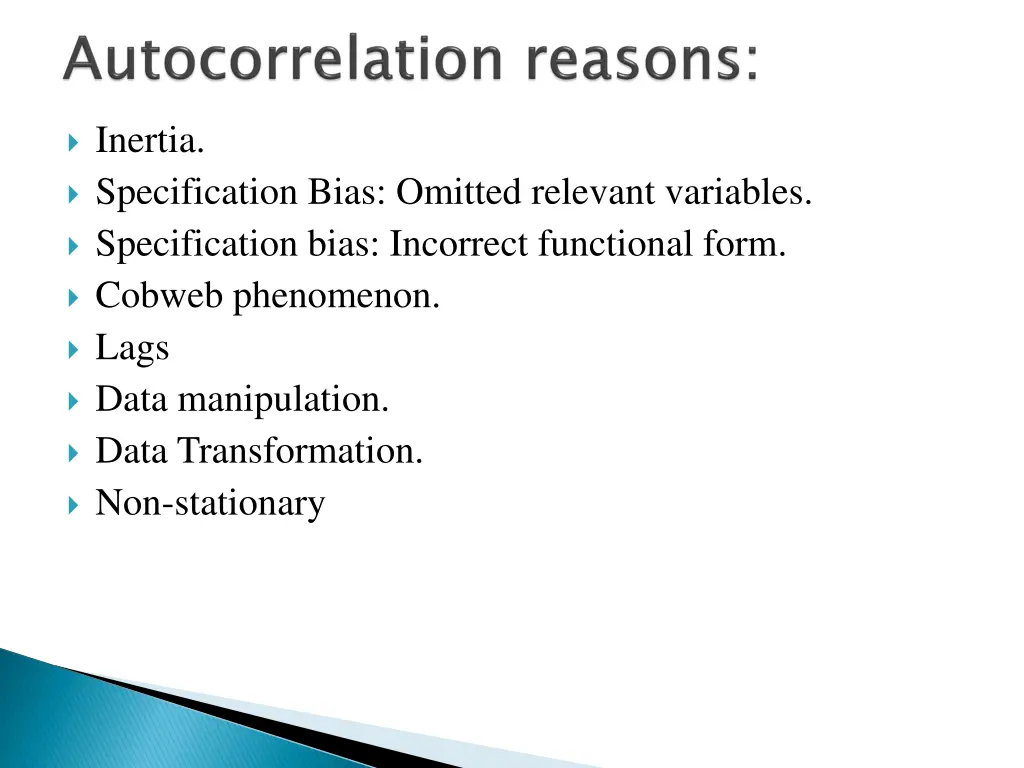 inertia specification bias omitted relevant