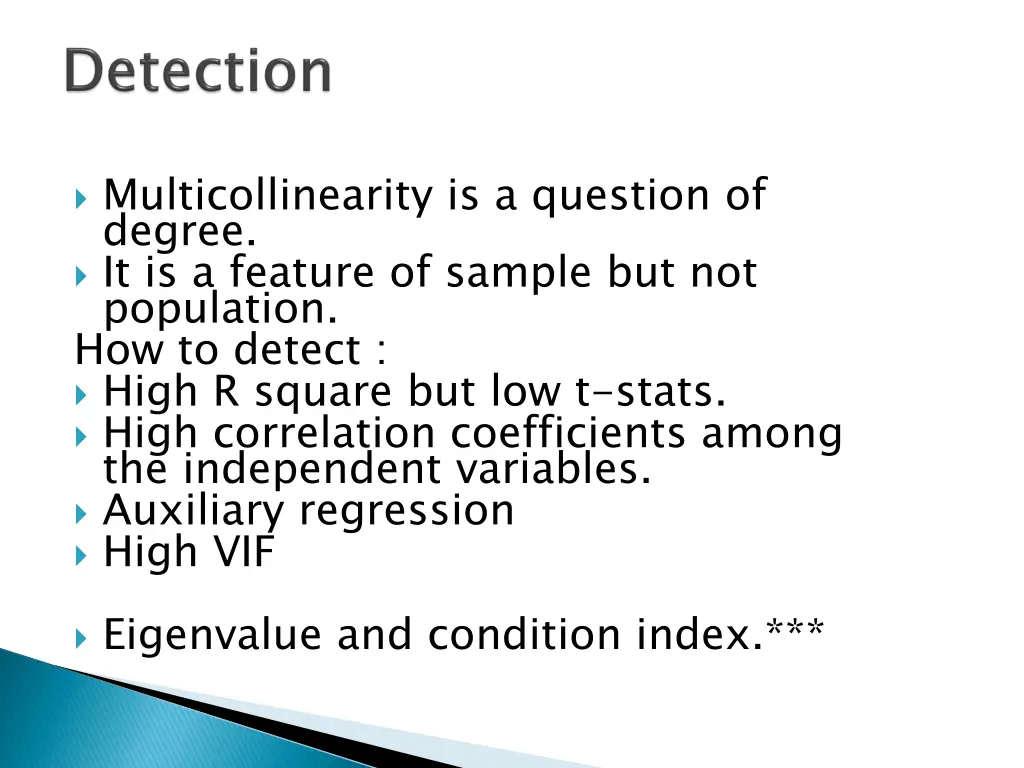 multicollinearity is a question of degree