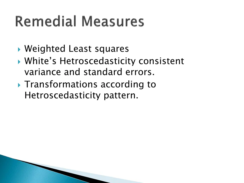 weighted least squares white s hetroscedasticity