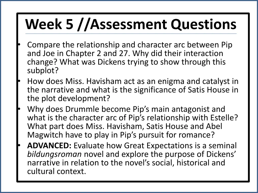 week 5 assessment questions