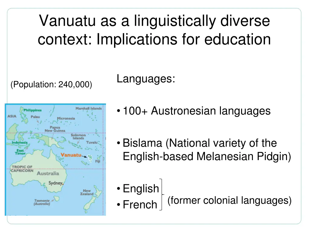 vanuatu as a linguistically diverse context