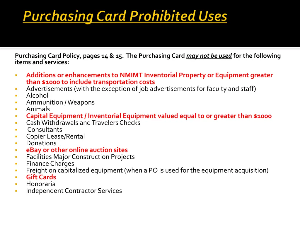 purchasing card policy pages 14 15 the purchasing