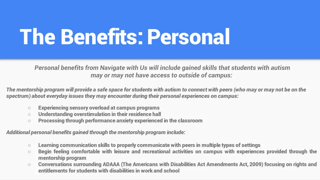 the benefits personal